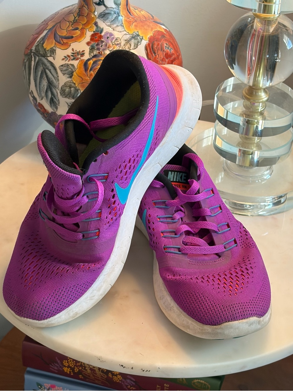 Nike Women's Magenta Running Shoes with Teal Swoosh